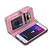 iPhone 8 Plus Case, iPhone 7 Plus Zipper Wallet Case, Pasonomi PU Leather Protective Shell Detachable Folio Flip Holster Carrying Case with Card Holder for Apple iPhone 8 Plus & 7 Plus (Pink)