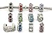 Ooouse12pcs Antique Silver Rhinestone Clip Lock Stopper Bead Charms Fit All Bracelet As Spacer Clasp with 12pcs Silicon Rubber Stopper O-rings