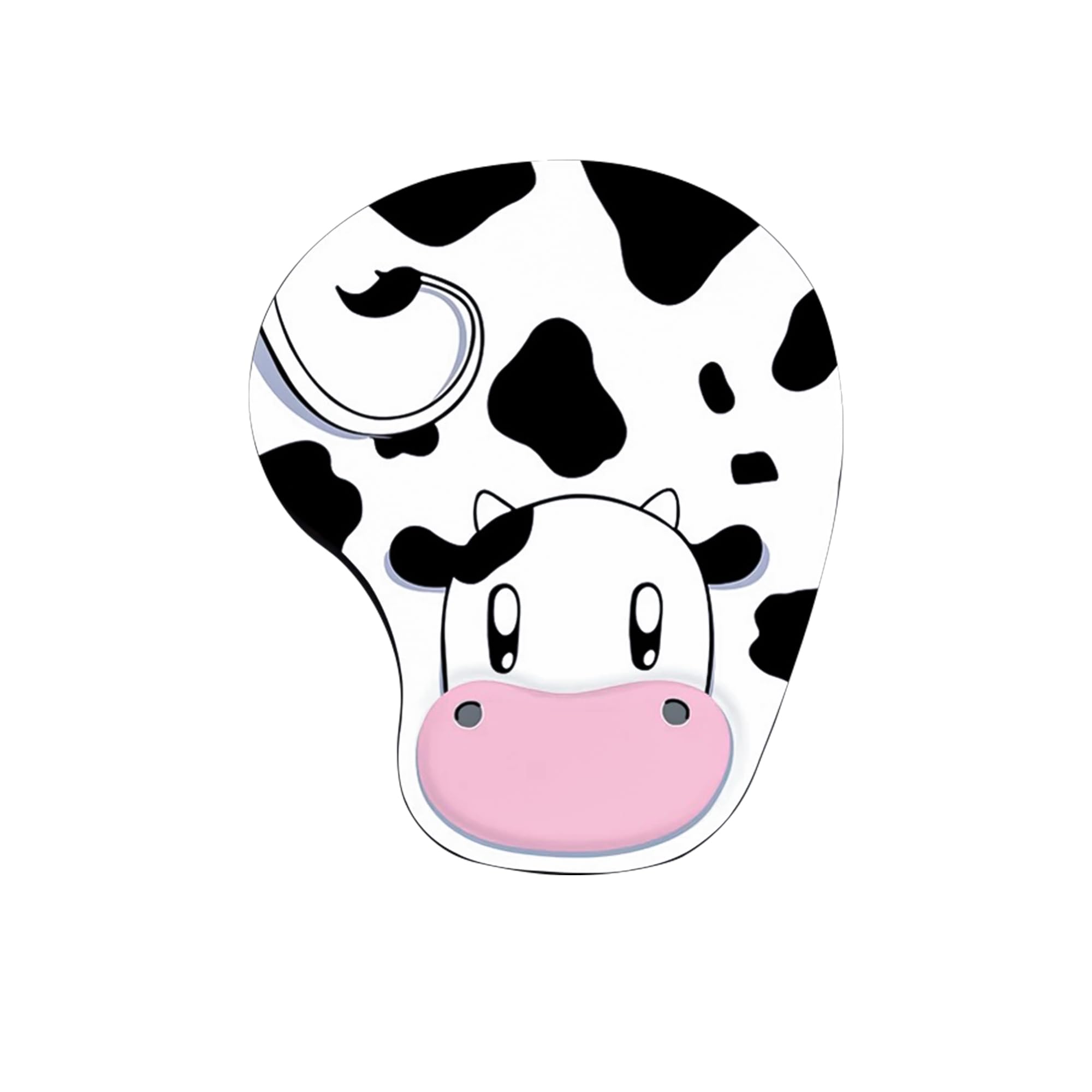 Kofebe Cute Mouse Pad with Ergonomic Gel Wrist Support, Gel-Infused Memory Foam, Non-Slip Base, Cartoon Cow Office Desk Accessories for Women, Home and Office Use