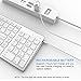 Bluetooth Keyboard, Jelly Comb Rechargeable Slim BT Wireless Keyboard with Number Pad Full Size Design for Laptop Desktop PC Tablet, Windows iOS Android-White and Silver
