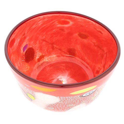 GlassOfVenice Murano Glass Modern Art Bowl - Red