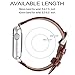 2 Colors for Apple Watch Bands 38mm, Fullmosa Bamboo Calf Leather Replacement Band/Strap with Stainless Steel Clasp for Apple iWatch Series 1 2 3 Sport and Edition Versions 2015 2016 2017,Brown