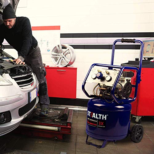 Stealth 12 Gallon Ultra Quiet Air Compressor, 1.5 Horsepower Oil Free