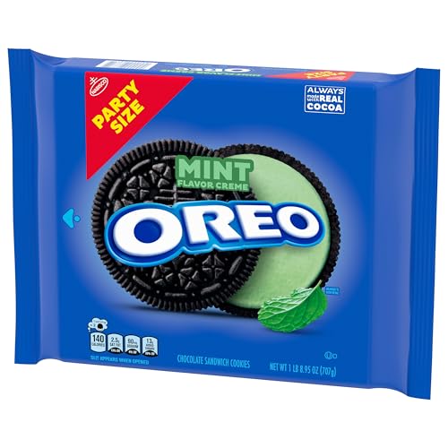 OREO MINT CREME CHOCOLATE SANDWICH COOKIES, PARTY SIZE, 24.95 OZ