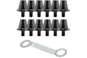 Football Boot Studs Replacement Set, 12pcs M5 Thread Soccer Cleat Spikes in 11mm and 13mm Sizes, Aluminum Alloy Conical Screw