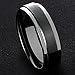 Tungsten Rings for Men Black 6mm Wedding Ring High Polish Matte Finish Engagement Band Comfort Fit