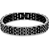 MYNENEY 10mm mens stainless steel bracelet Watch link chain bracelet for men Silver/Gold/Black-7.48/7.68/8.27 Inch Length Classic men Jewelry