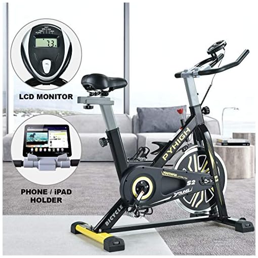 PYHIGH Stationary Exercise Bike for Home Indoor Cycling Bikes