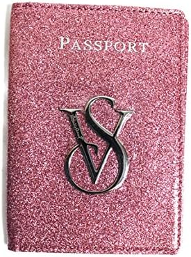 New Fashion Victorias Secret Passport Holder Vs Logo Suit Glitter Pink