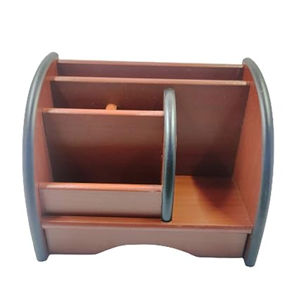 Md Furniture Multi Purpose Style Wooden Pen Stand Pencil Stand With Mobile Holder Stationary Storage For Office Study Table Use And Dining Table Amazon In Home Kitchen