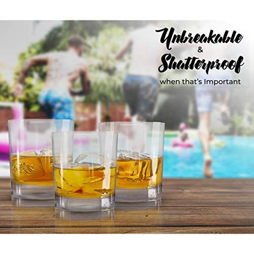 Unbreakable Rocks Glasses Set Of Six Shatterproof BPA Free Tritan Glasses Great For Outdoors And