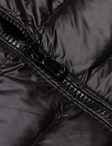 Cindere Women's Outwear Lightweight Hooded Packable Puffer Down Jacket Coat (Black, M)
