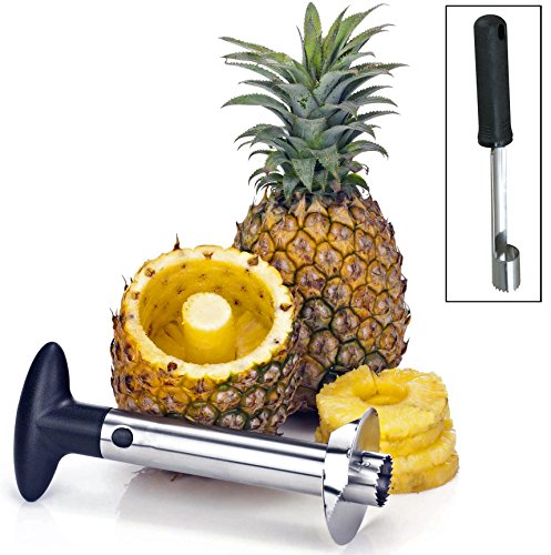 Pineapple Corer and Apple Corer - Pineapple Corer Slicer Peeler Stainless Steel , 3 in 1 Tool , Get a Set of 2 Items All Together!