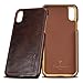 iPhone X Case , Pierre Cardin Premium Genuine Cow Leather with New Slim Design Hard Case Cover Fit for Apple iPhone X (Dark Brown)