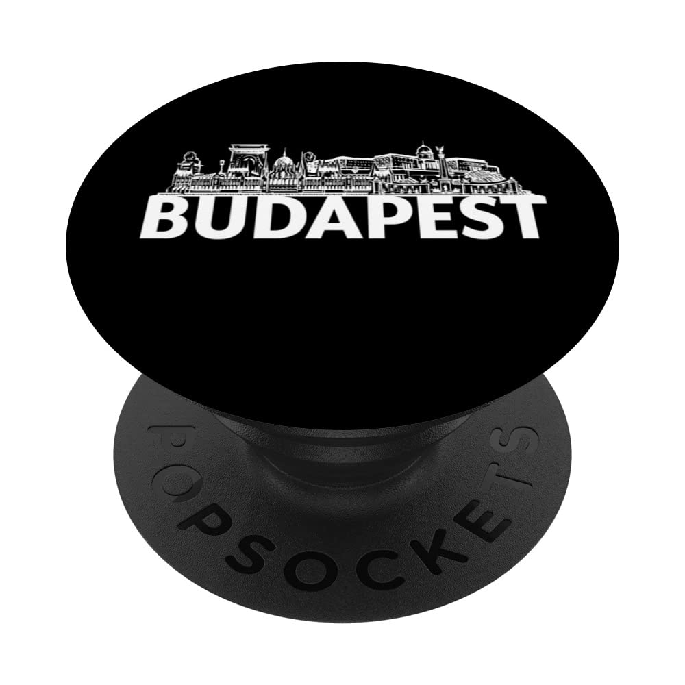 Budapest Hungary City Skyline Silhouette Outline Sketch PopSockets Swappable PopGrip