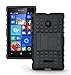 Microsoft Lumia 532 Case, Lumia 532 Cover, Dual Layer Protection Shockproof Impact Resistant Hybrid Rugged Case Hard Shell Cover with Kickstand for Microsoft Lumia 532 (Black)