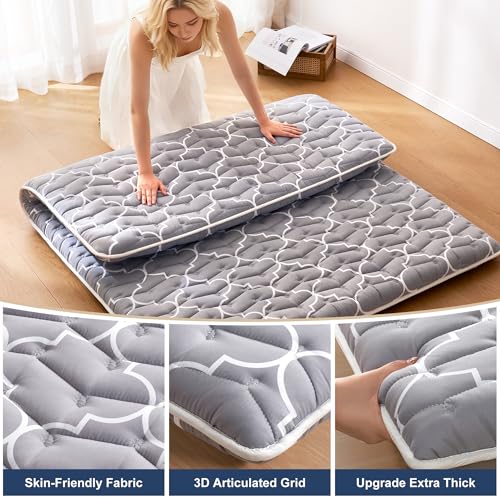 Vibe bear Premium Foam Japanese Futon Floor Mattress Twin Size 39"x 80",100% High Density Foam Comfortable Floor Mattress,3.2" Thicken Foldable Sleeping Pad,Dormitory Tatami Mat