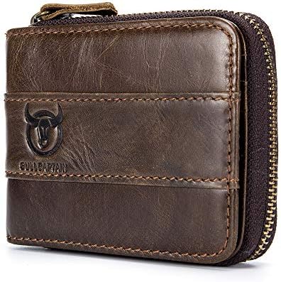 Mens Wallet, NaSUMTUO RFID Blocking Minimalist Vintage Cowhide Leather Wallet