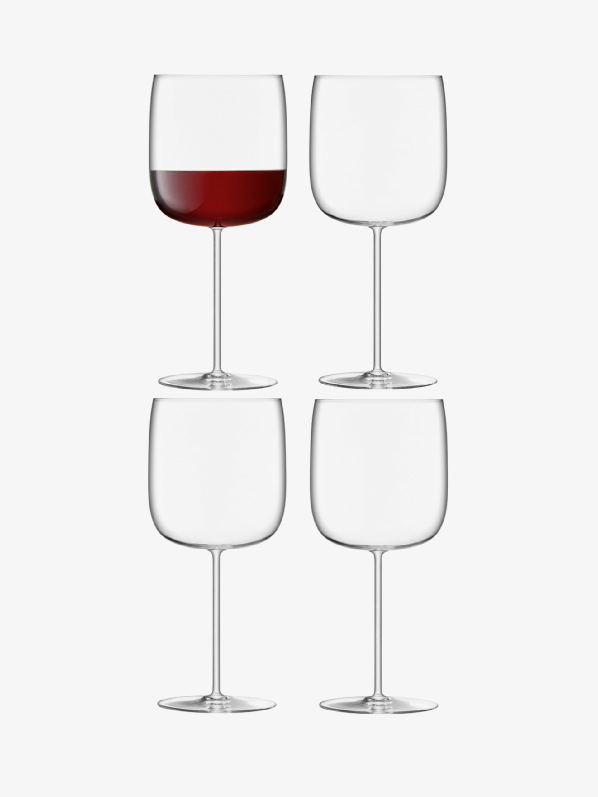LSA International Borough Grand Cru Glass 660 ml Clear | Set of 4 | Dishwasher Safe | BG14, Red