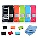 Vastar 6 in 1 Colorful Replacement Bands & Metal Clasps for Samsung Galaxy Gear Fit Smart Watch Bracelet Wristband Bracelet Sport Arm Wrist Band，Pink/Light Blue/Orange/Green/Black/White Spots in Black