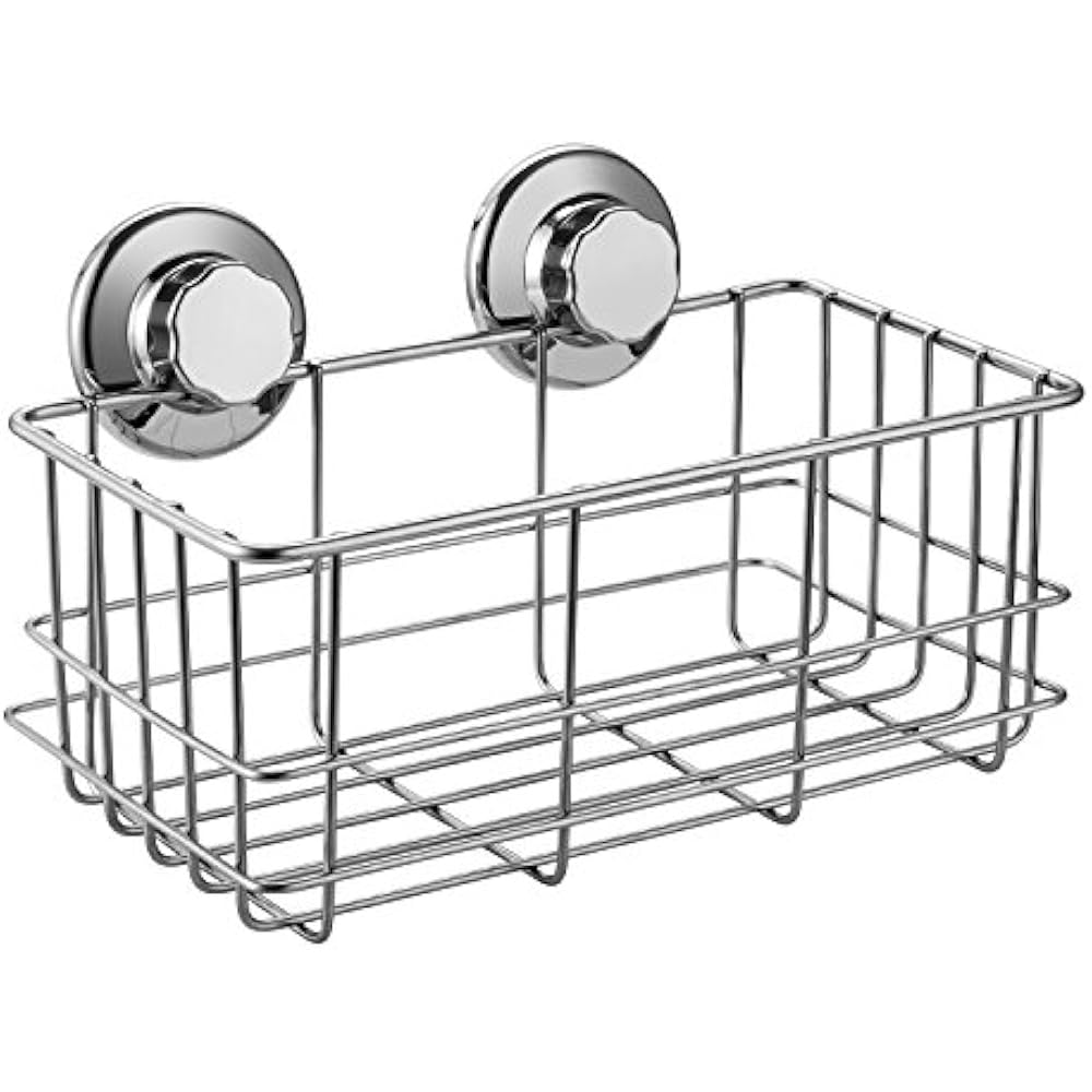 Suction Shower Caddy Holder Bathroom Accessories, Deep Basket Shelf