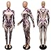 Speedle Women Jumpsuits Tribal Tattoo Printed Dumpsuit Sexy Bodysuit Playsuit Purple XL