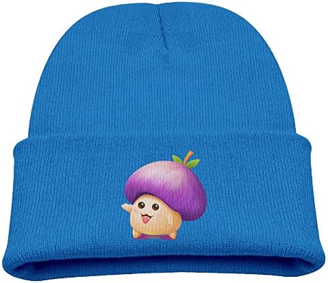 Grass8 Cartoon Mushrooms Children Girls&amp;Boys Winter Warm and Comfortabl Cute Pattern Knitting Hat Beanie Skull Capone Size Royalblue