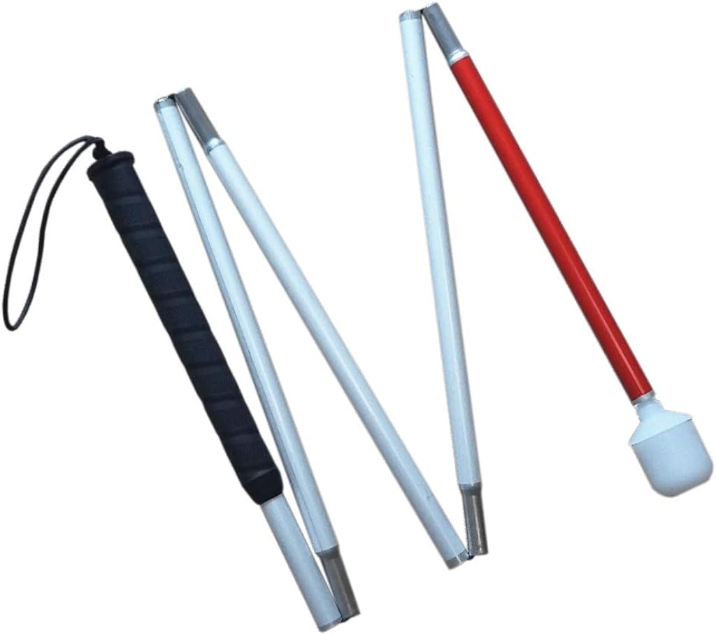 Aluminum mobility folding cane for the blind (folds down 5 sections)