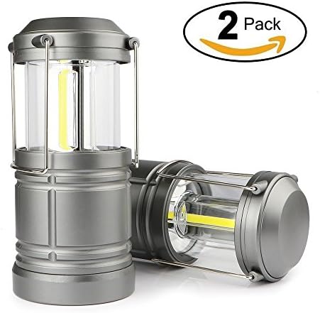 2 x Prosvet LED Lantern -NEW COB Technology emits 300 LUMENS! - Collapsible Tough Lamp - Great Light for Camping, Car, Shop, Attic, Garage-5 Years guarantee