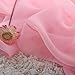 KEQIAOSUOCAI 2 Panels Pink Sheer Curtains 63 Inch Length for Nursery Girls Baby Kids Room Rod Pocket Curtains Kids Room Voile Sheer Drapes Panels for Bedroom Living Room Each is 52Wx63L