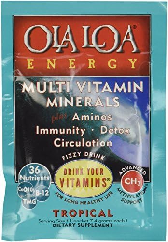 Ola Loa Energy Multi Vitamin Drink Tropical Flavour (30 packets 90 mineral complexes) by Ola Loa