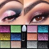RowNumber1 Novelty Partical Eye Eyeliner Eyebrows 12 Color Eyeshadow Palette