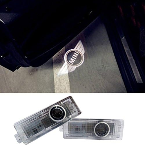 AMINEY 2 Pcs Door Light Car Vehicle Ghost LED Courtesy Welcome Logo Light Lamp Shadow Projector For Mini Cooper, Easy Installation