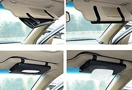 Uniqoutlet ® Car Sun Visor Tissue Paper Box Case Auto Interior Decoration Accessories Holder Color (Black)