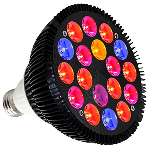 HIGROW 36W Full Spectrum Grow lights for Indoor Plants, 18 LEDs E26 Plant Light, Grow Lamp for Hydroponics and Greenhouse