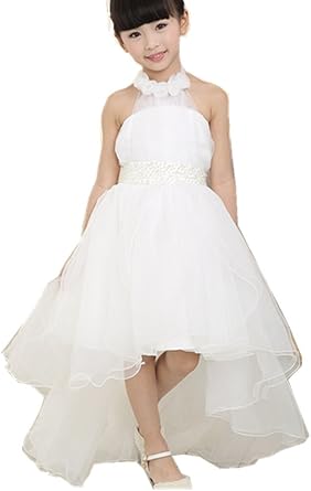 flower girl dress with tulle and ribbon waist