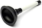 HAADI Sink Plunger 100mm Cup, 225mm Handle, White/Black – Lightweight view 3
