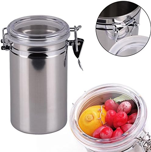 Coffee Tea Sugar Storage Tanks Sealed Cans 1260ml Jars Stainless Steel Canisters Transparent Sealing Lid Makes Items More Intuitive, Easier To Use.