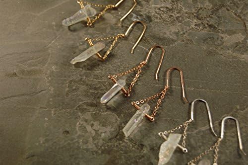 Aurora Australis - Rainbow Mystic Crystal Quartz Chain Dangle Earrings - Silver - Gold - Pink Gold - Southern Lights - The Astral Forge by Kimberly DeWald Jewelry