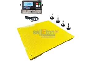 SELLETON.COM ACCURATE SCALES WITH BETTER PRICING SellEton SL-4x4-10k-NN (48" x 48" / 4' x 4') Floor Scale/Pallet/Warehouse/Industrial | 10,000 lb x 1 lb/Yellow