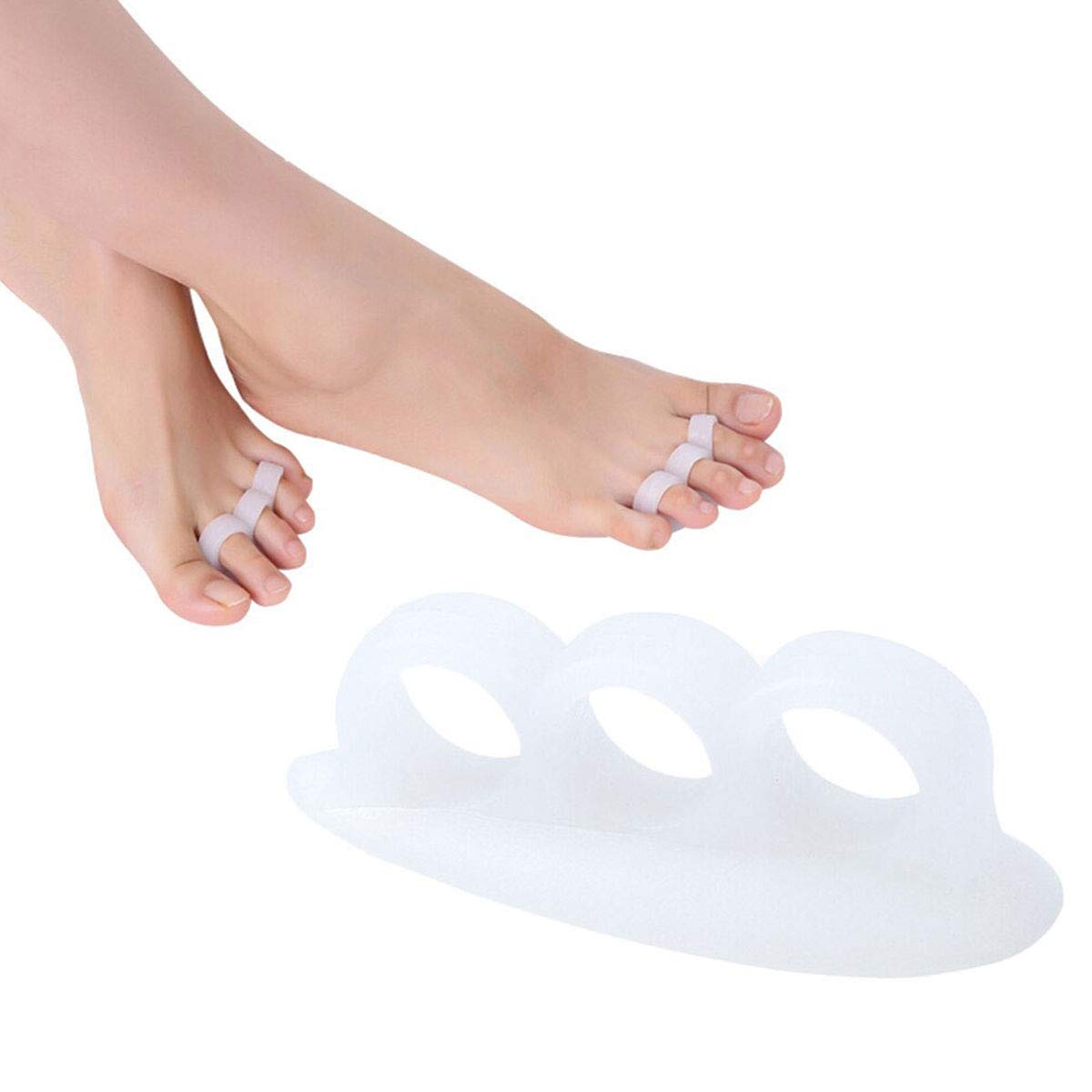 PEDIMEND Toe Separator for Overlapping Toes - Toe Separator for Curled, Mallet & Claw Toes - Unisex - Foot Care (Hammer Toe Straightener, 2PAIR - 4PCS)