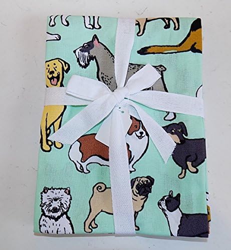 Set of Three Tea Towels Dog Design