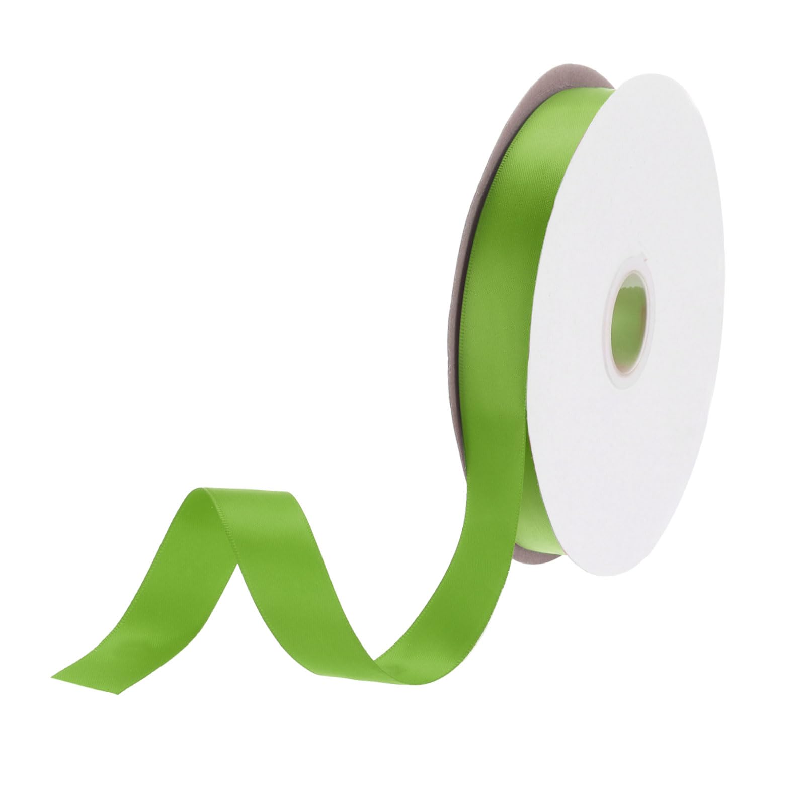 DMiotech 20mm Satin Ribbon 46m/150ft Thin Double Face Fabric Grosgrain Ribbon for Gift Wrapping Floral Hair Flower Bouquet, Lawn Green