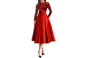 QFMYYXGS Women's Long Sleeve Mother of The Bride Dresses with Pockets Sequin Prom Dress Satin A Line Formal Evening Gown