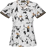 Tooniforms 6795C Women's V-Neck Top Daffy Duck