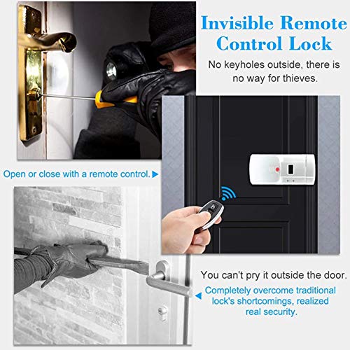 Remote Control Smart Lock, APP Unlock Electronic Invisible Door Lock with 4 Remote Keys, Wireless Anti-theft Home Security Keyless Access Control System for Office Home Hotel(white) - Thumbnail 5