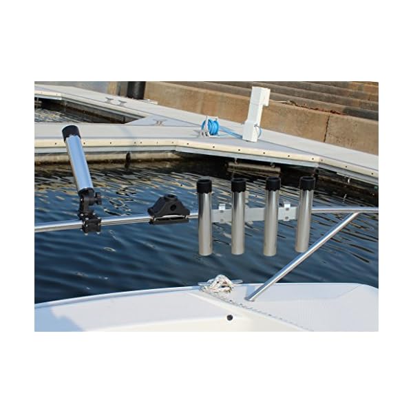 BroCraft Aluminum Rail Mounted Rocket Launcher 4 Fishing Rod Holder for