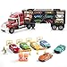 Prextex 24'' Detachable Carrier Truck Toy Car Transporter with Rubber Wheels and 6 Toy Cars Toys for Boys and Girls