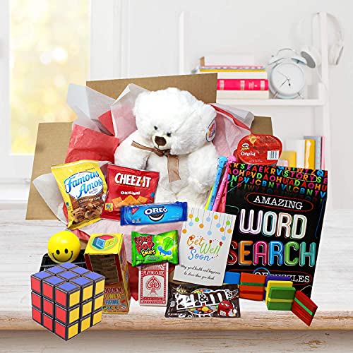 GET WELL SOON Gift Basket for kids, sick care package for child boy girl,  Feel better soon home, hospital w/ a
