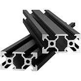 IXGNIJ 2pcs 500mm V Slot 2040 Aluminum Extrusion European Standard Anodized Linear Rail for 3D Printer Parts and CNC DIY Black(500mm)